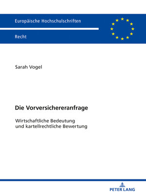 cover image of Die Vorversichereranfrage